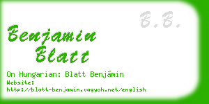 benjamin blatt business card